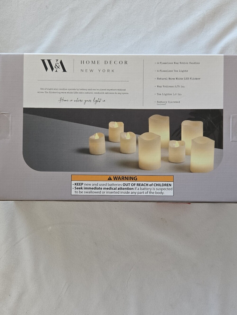 Wax Flameless Votive Tealight Set 8 PC SET LED Battery Included